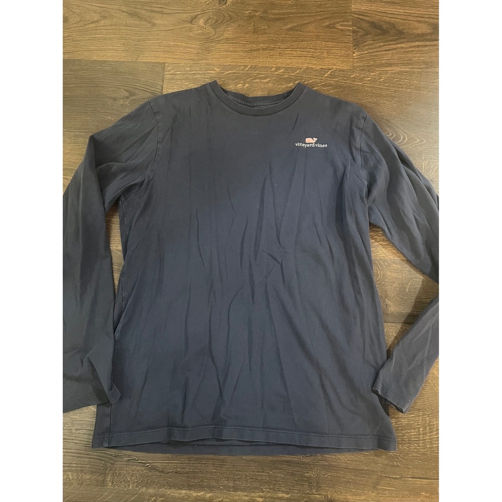 Vineyard Vines Kids‎ Long Sleeve Whale Logo Cotton T Shirt Size XL Blue Boys